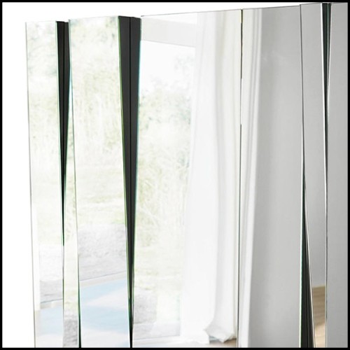 Mirror with inclined and modular glass mirrors with 4 modular panels 194-Shifted Glass