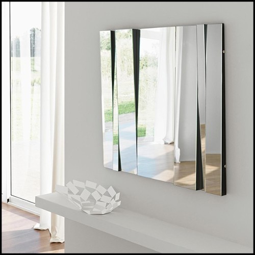 Mirror with inclined and modular glass mirrors with 4 modular panels 194-Shifted Glass