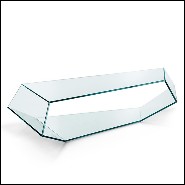 Coffee table with trapezoidal shape made with clear glass 194-Trapez Glass