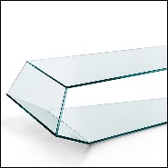 Coffee table with trapezoidal shape made with clear glass 194-Trapez Glass