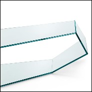 Coffee table with trapezoidal shape made with clear glass 194-Trapez Glass