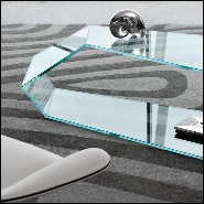 Coffee table with trapezoidal shape made with clear glass 194-Trapez Glass