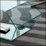 Coffee table with trapezoidal shape made with clear glass 194-Trapez Glass