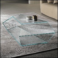 Table basse avec forme trapezoïdale avec structure en verre claire 194-Trapez Glass