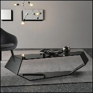 Coffee table with trapezoidal shape made with clear glass 194-Trapez Glass