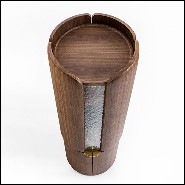 Bar en noyer massif avec laiton massif finition brossé et lumière Led rechargeable avec USB 163-Adria