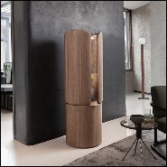 Bar en noyer massif avec laiton massif finition brossé et lumière Led rechargeable avec USB 163-Adria