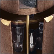 Bar en noyer massif avec laiton massif finition brossé et lumière Led rechargeable avec USB 163-Adria