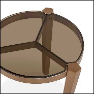 Table d'appoint finition bronze avec plateau en verre fumé 162-Evoca
