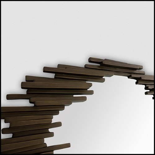 Miroir avec structure en acajou massif peint en finition bronze avec miroir en verre 119-Parment