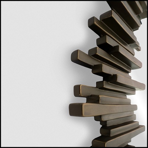 Miroir avec structure en acajou massif peint en finition bronze avec miroir en verre 119-Parment