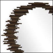 Mirror with structure in solid hand carved mahogany wood in bronzage finish 119-Parment