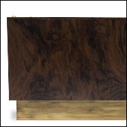 Chest of drawers in solid walnut veneer with polished brass details and brushed aged brass base 155-Tarius