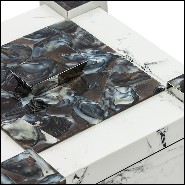 Boîte avec structure en bois peinte à la main avec inserts d'agate naturelle 162-Agate