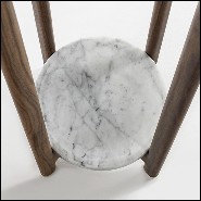 Porte-manteaux en noyer massif avec laiton massif finition brossé et base en marbre de Carrare 163-Albert