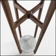 Porte-manteaux en noyer massif avec laiton massif finition brossé et base en marbre de Carrare 163-Albert