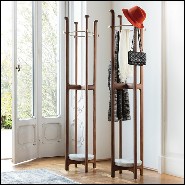 Porte-manteaux en noyer massif avec laiton massif finition brossé et base en marbre de Carrare 163-Albert