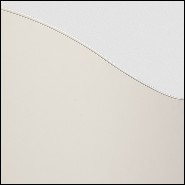 Fauteuil en acajou massif rembourré et couvert avec cuir véritable coloris ivoire 119-Becky