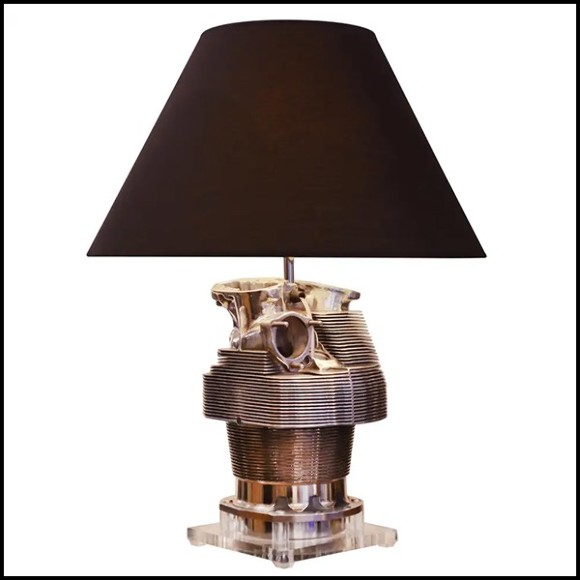 Table lamp made with an authentic engine cylinder from piper aircraft PC-Piper Cylinder