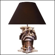 Table lamp made with an authentic engine cylinder from piper aircraft PC-Piper Cylinder