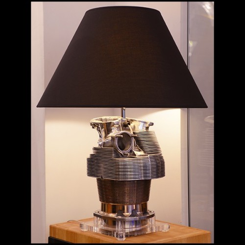 Lampe réalisée avec un authentique cylindre de moteur d'avion Piper PC-Piper Cylinder