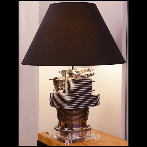 Table lamp made with an authentic engine cylinder from piper aircraft PC-Piper Cylinder