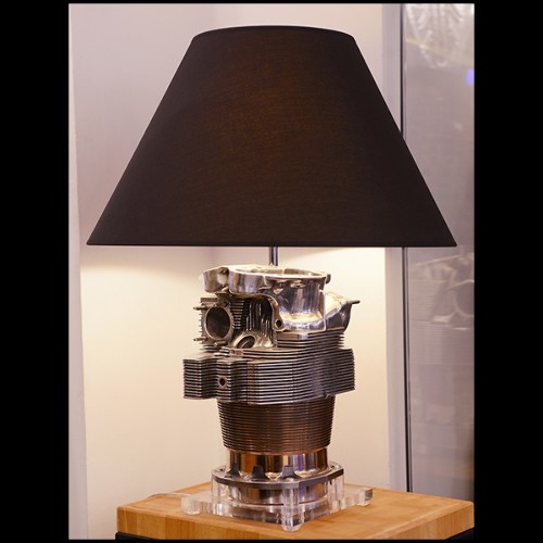 Table lamp made with an authentic engine cylinder from piper aircraft PC-Piper Cylinder