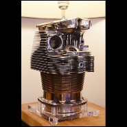 Table lamp made with an authentic engine cylinder from piper aircraft PC-Piper Cylinder
