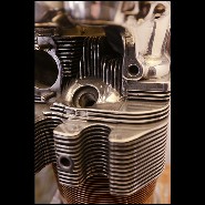 Table lamp made with an authentic engine cylinder from piper aircraft PC-Piper Cylinder