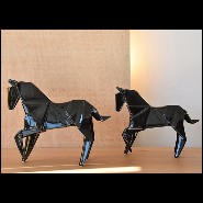 Sculpture étalons set de 2 en céramique finition noire 195-Stallion Black Set