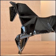 Sculpture étalons set de 2 en céramique finition noire 195-Stallion Black Set