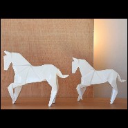 Sculpture Set of 2 in ceramic in white finish 195-Stallion White Set