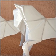 Sculpture étalons set de 2 en céramique finition blanc 195-Stallion White Set