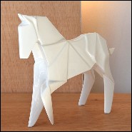 Sculpture étalons set de 2 en céramique finition blanc 195-Stallion White Set