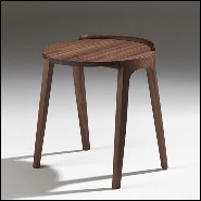 Side table all in solid handcrafted walnut wood 163-Terry