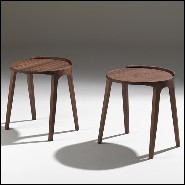 Side table all in solid handcrafted walnut wood 163-Terry