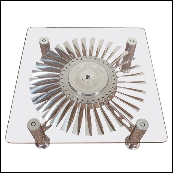 Coffee table with turbine from Rolls-Royce RB.80 Conway engine PC-Turbofan Rolls-Royce