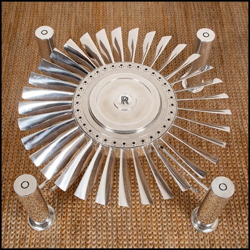Coffee table with turbine from Rolls-Royce RB.80 Conway engine PC-Turbofan Rolls-Royce