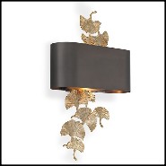 Wall Lamp in brass and stainless steel with gold finish with bronze shade 24-Regina