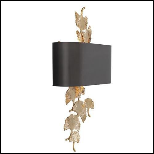 Wall Lamp in brass and stainless steel with gold finish with bronze shade 24-Regina