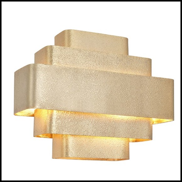 Wall Lamp Art Deco in brass and aluminium in gold finish 24-Pegaso