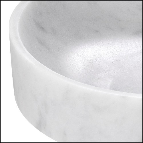 Bowl in solid white  Carrara marble. 24-Santiago