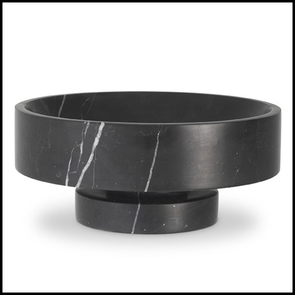 Bol en solide marbre noir de Carrare 24-Santiago.