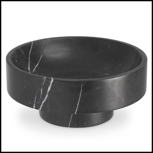 Bol en solide marbre noir de Carrare 24-Santiago.