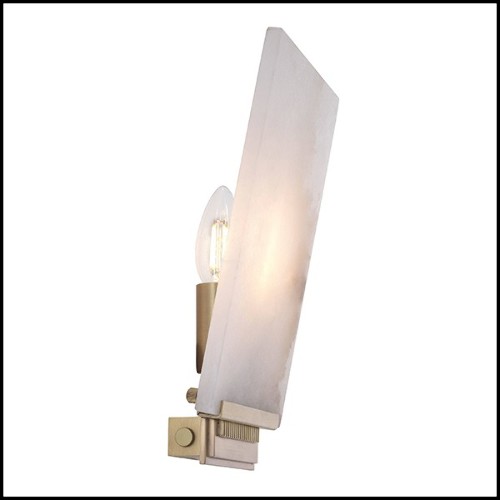 Wall Lamp in antique brass finish and alabaster 24-Mantra