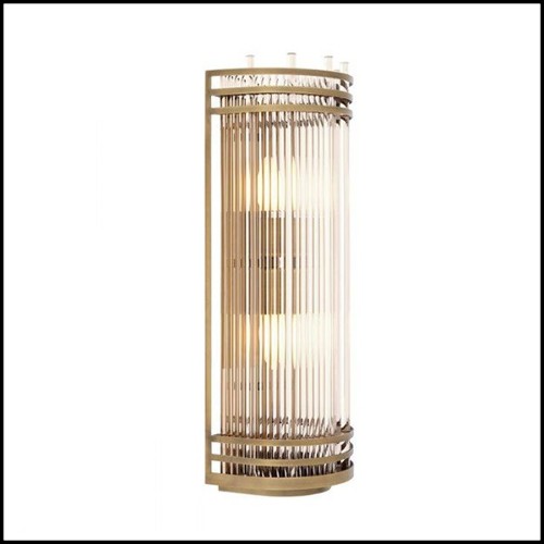 Wall Lamp in antique brass finish and clear glass 24-Gulf L