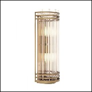 Wall Lamp in antique brass finish and clear glass 24-Gulf L