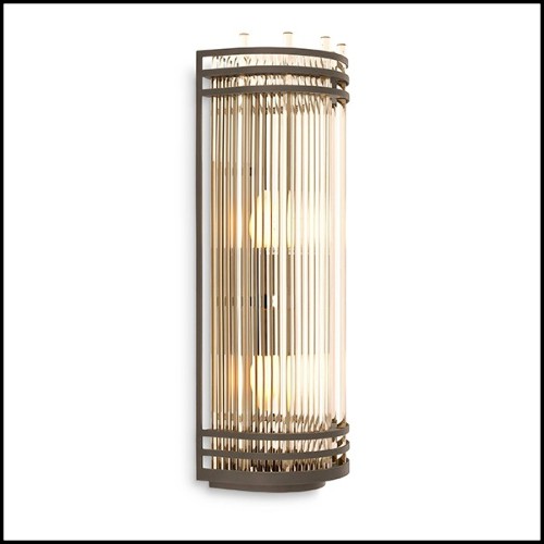 Wall Lamp with in bronze highlight finish and clear glass 24-Gulf L