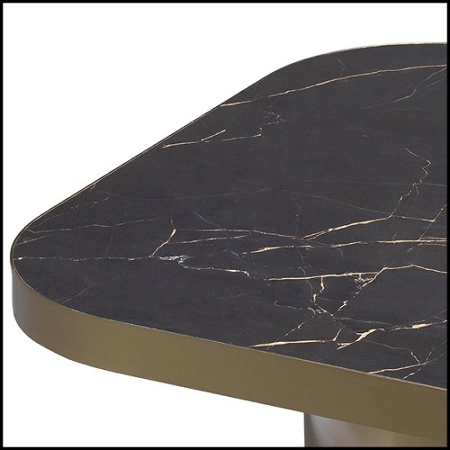 Side Table in stainless steel in brushed brass finish with ceramic top 24-Proximity