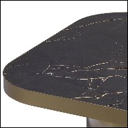 Side Table in stainless steel in brushed brass finish with ceramic top 24-Proximity
